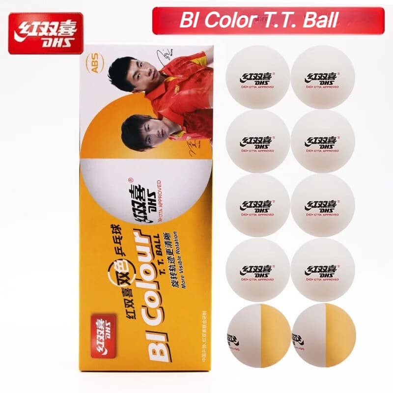 DHS Table Tennis Balls ABS New Material Training Ping Pong Ball with High Elasticity Ping Pong Balls for Match Training Balls