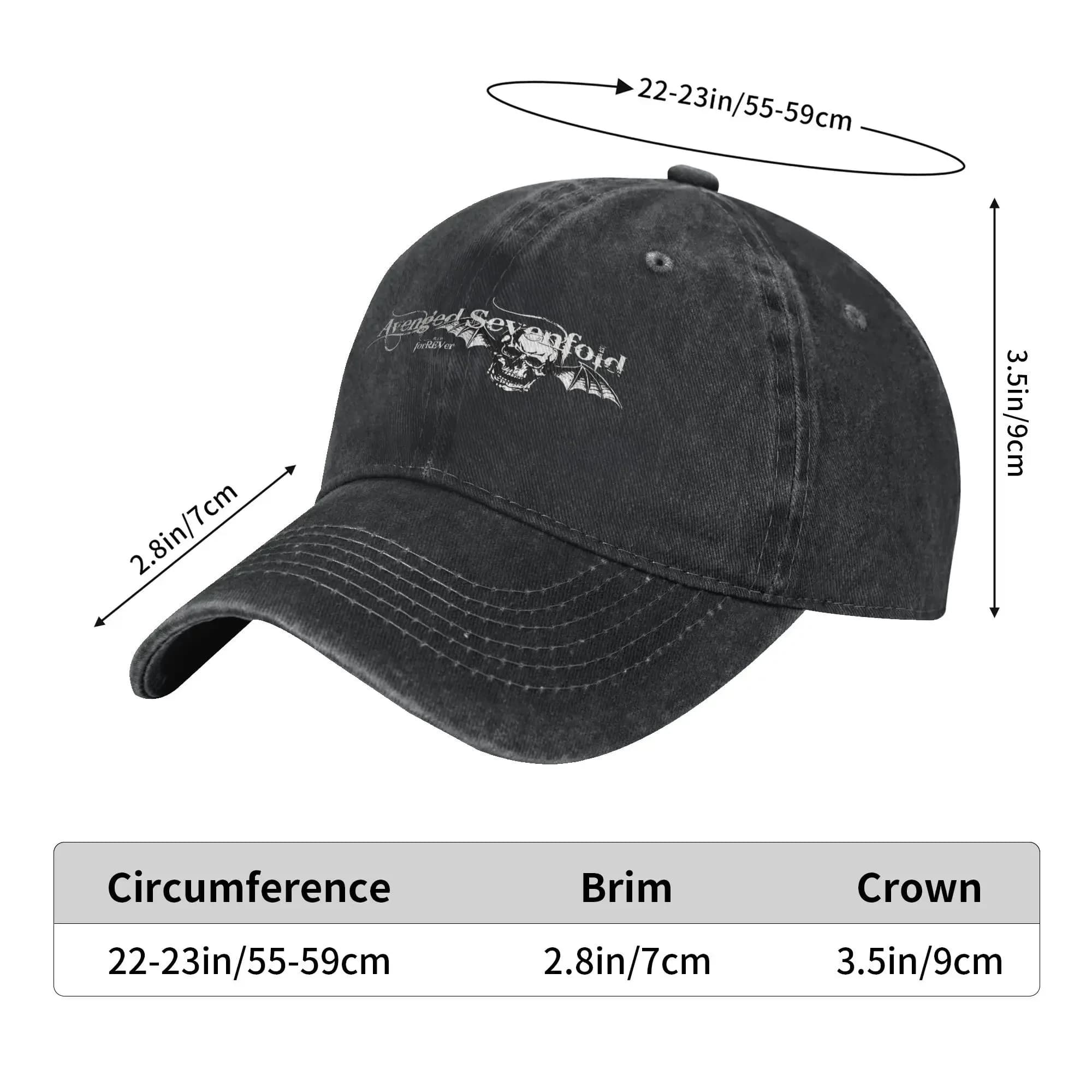 Washed baseball cap Avengeds Metal Band Summer lorry hat for unisex-Adolescent Sevenfolds Berretto sun snapback for vintage outdoor sports