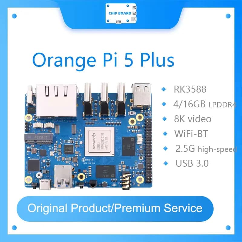 Orange Pi 5 Plus Computer a scheda singola RK3588 Modulo PCIE WiFi-BT esterno SSD 8K Orange Pi5 Plus Scheda di sviluppo demo