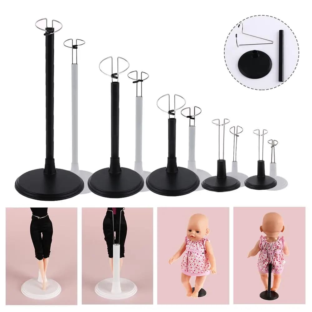 Supporto per supporto da polso per burattino fittizio per bambola in metallo bianco nero regolabile supporto per staffa accessori per casa delle bambole Display per negozio di giocattoli