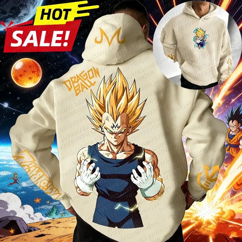 2026 Dragon Ball Goku Saiyan Streetwear Harajuku Men Vintage Cotton Hoodie Winter Women Oversized Sweatshirt Long Sleeve Top