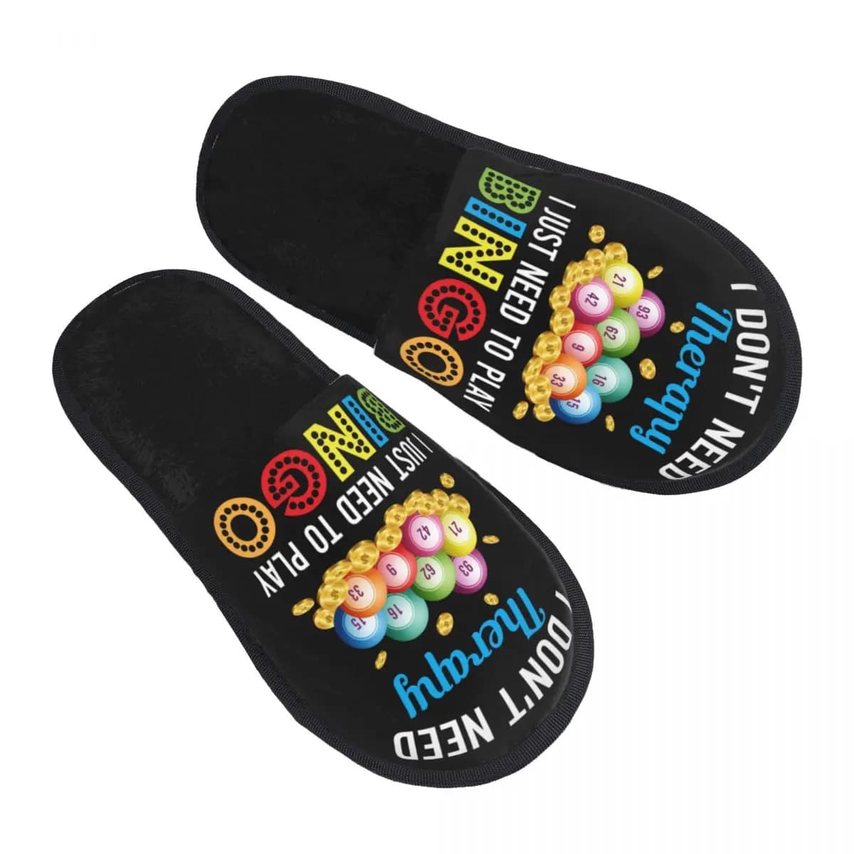 Personalized I just need to play Bingo Home Slippers in soft memory foam for women Comfortable warm slippers with non-slip sole