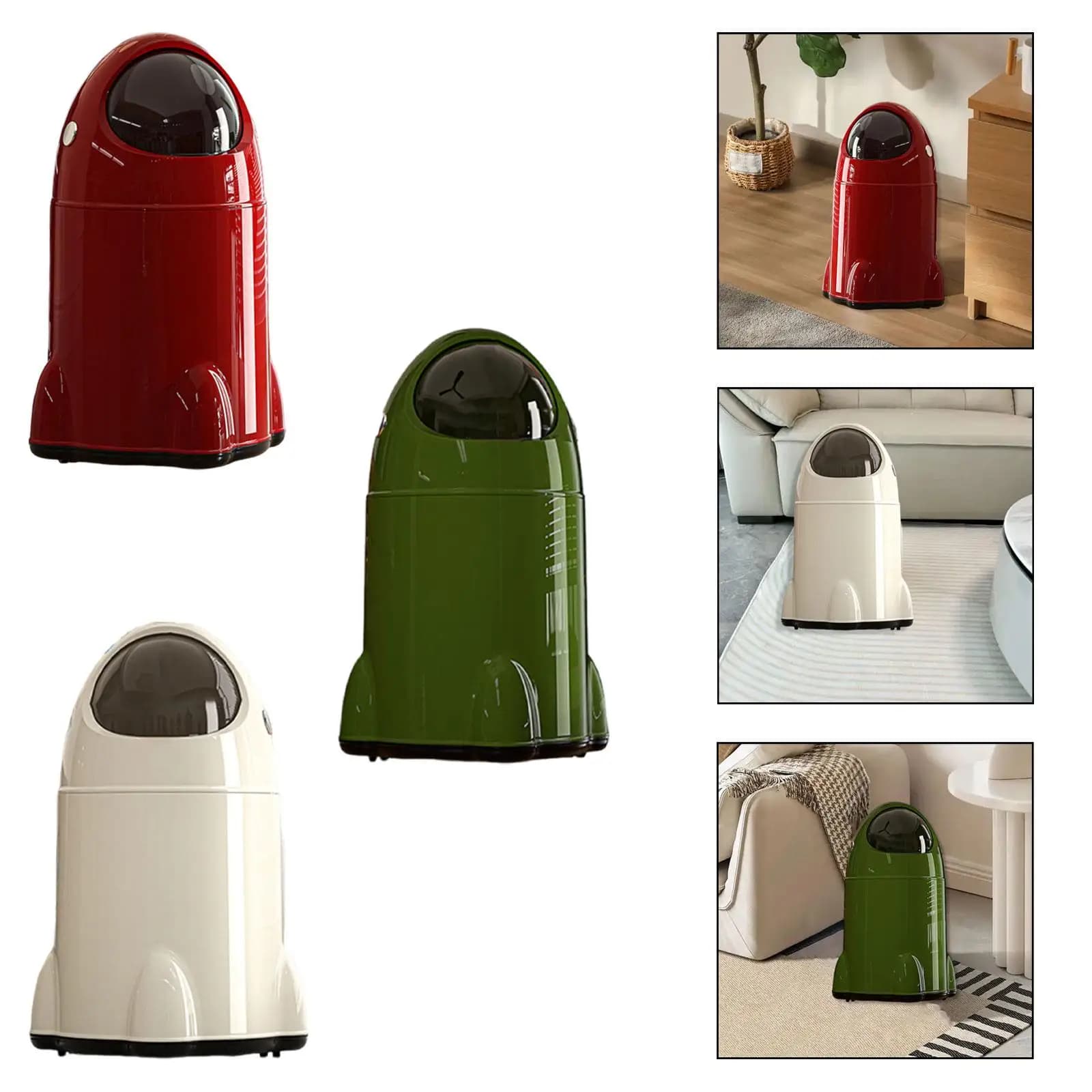 Pattumiera da cucina alta con ruote universali grande aperta mobile con coperchio a pressione cestino per rifiuti bidone della spazzatura per camera da letto cucina camper