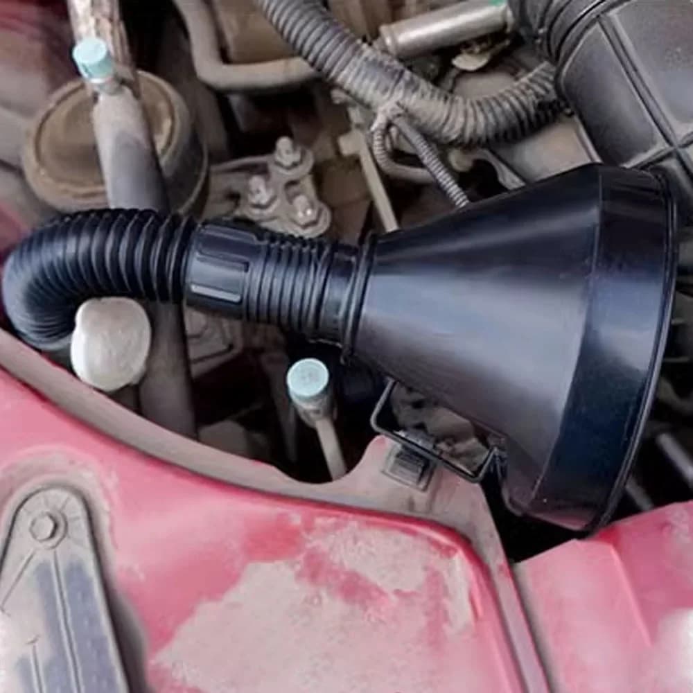Car Motorcycle Truck Engine Funnel -With Filter&Strainer, Oil/Gasoline Refueling,Plus Extension Pipe Hose,Essential Filling Tool