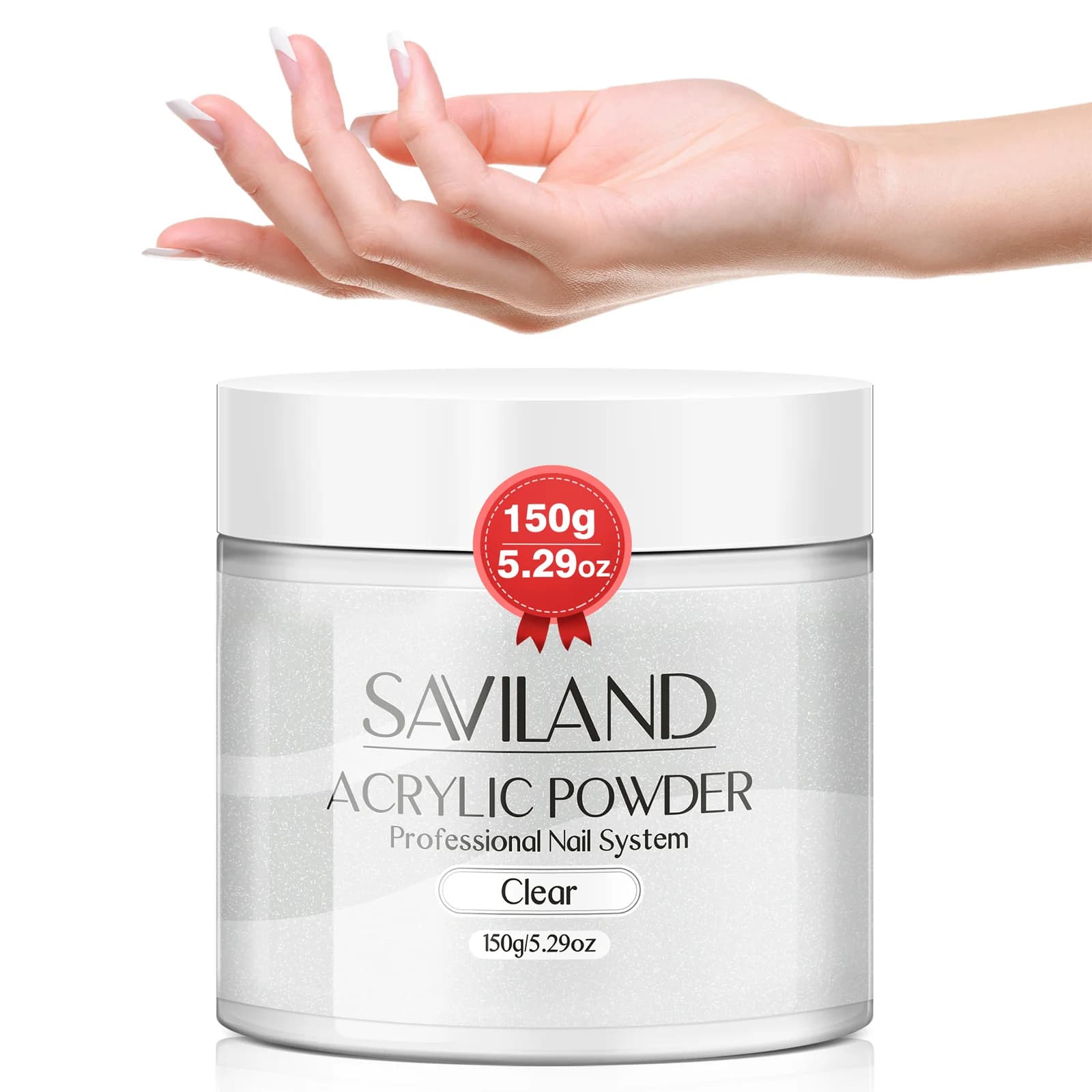 SAVILAND 150g Clear Acrylic Powder Large Capacity Acrylic Nail Powder Design Decoration for Long-Term Nail Art Nail Cutting