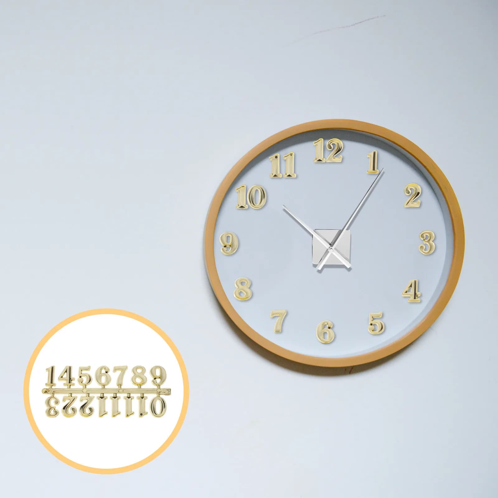 5 Set of Arabic Numbers Wall Clock Stickers - Kit Accessories with Plates and Numbers Stickers