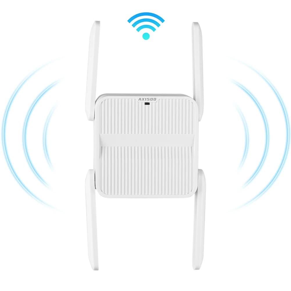 WiFi 6 Repeater Extender 1500Mbps Wi-Fi Signal Amplifier Dual Band 2.4G/5GHz WiFi 6 Amplifier with Ethernet Port 4*2dbi Antennas