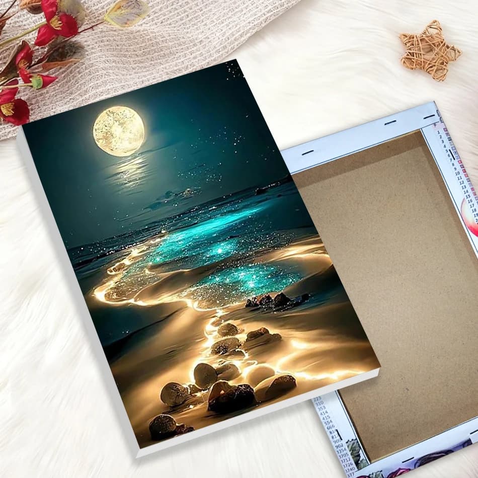 Kit per Pittura Diamantata a Punto Croce con Diamanti Quadrati/Rotondi, Ricamo Diamantato Paesaggistico, Quadri con Strass in Offerta, Decorazione per la Casa