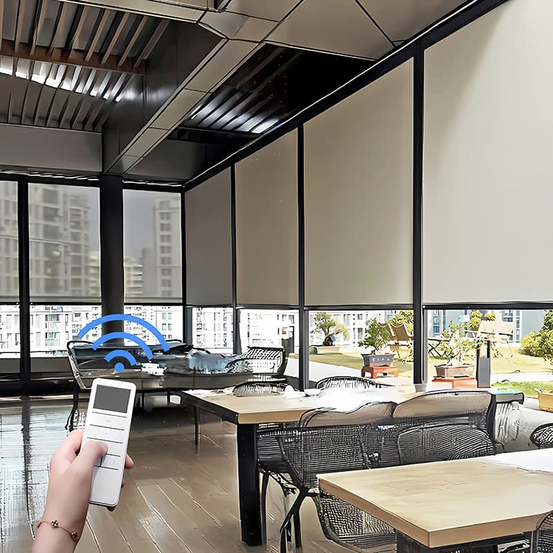 Wind-Resistant Roller Window Shade: Light-Blocking, Sun-Protective & Heat-Insulating Curtain for Home Bedrooms and Balconies
