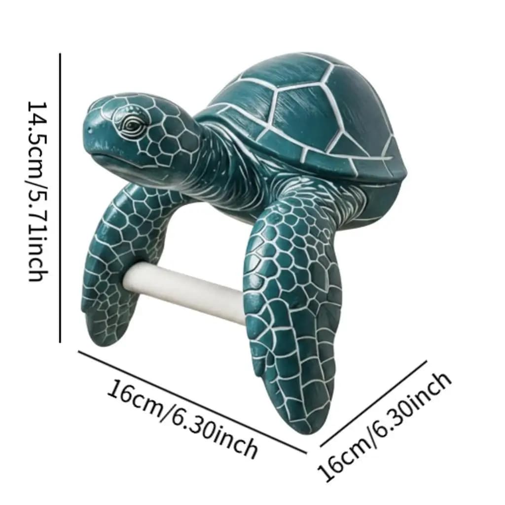 Sea Turtle Toilet Paper Holder Ocean Motif PVC Plastic for Charming Bathroom Wall Organization