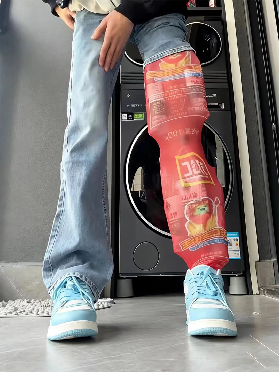Cleanfit Light Blue Men's Straight Leg Jeans Spring Slim Fit Bootcut Denim Pants mid Waist Zipper Closure Wear Resistant