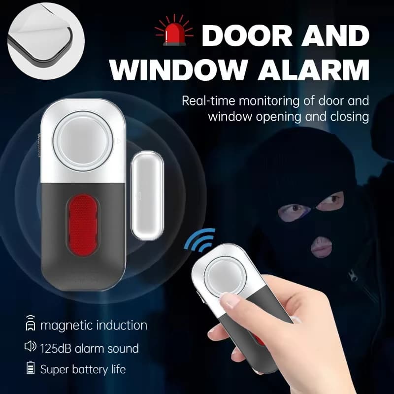 Allarme antifurto per porte e finestre da 125 dB, sensore magnetico per rilevatore di accensione/spegnimento di porte e finestre, protegge la sicurezza familiare