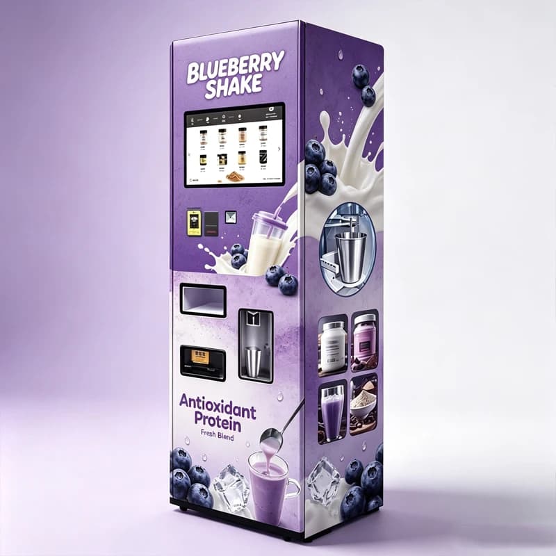 Blueberry Protein Shake Vending Machine Touch Screen Powder Mixing Milk Tea Chocolate Automatic Beverage Dispenser Customized
