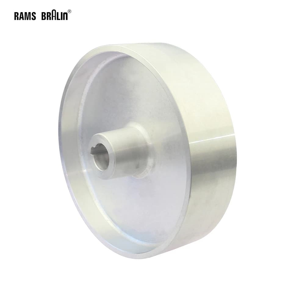 Ruota motrice a rulli per smerigliatrice a nastro completamente in alluminio 200x54x24/19mm con slot per chiave 10x6mm
