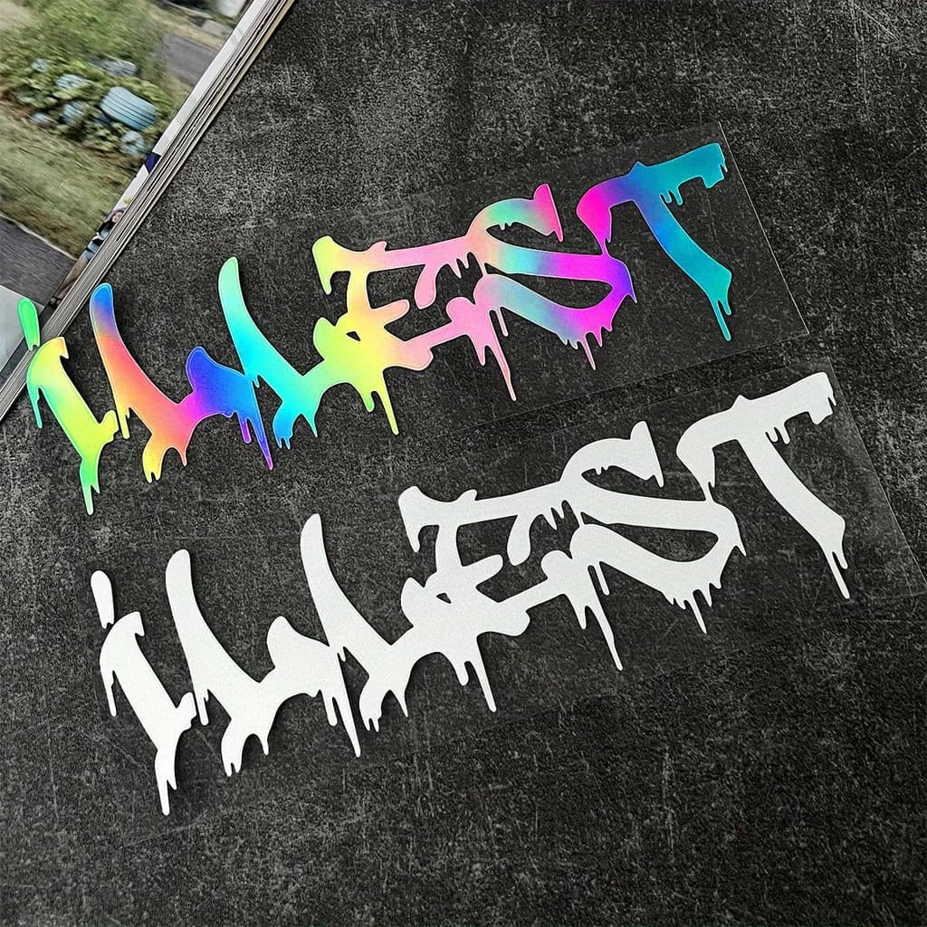 Adesivo in vinile impermeabile con protezione solare, stile graffiti, per casco da moto, decorazione per bici.