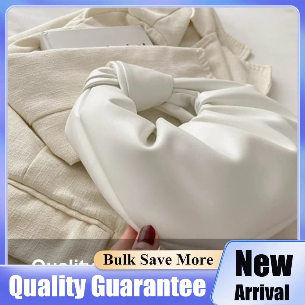 Mini Top-Handle Bags PU Leather Small Shoulder Bags Clutch Handbag Cloud Bag for Women Girls