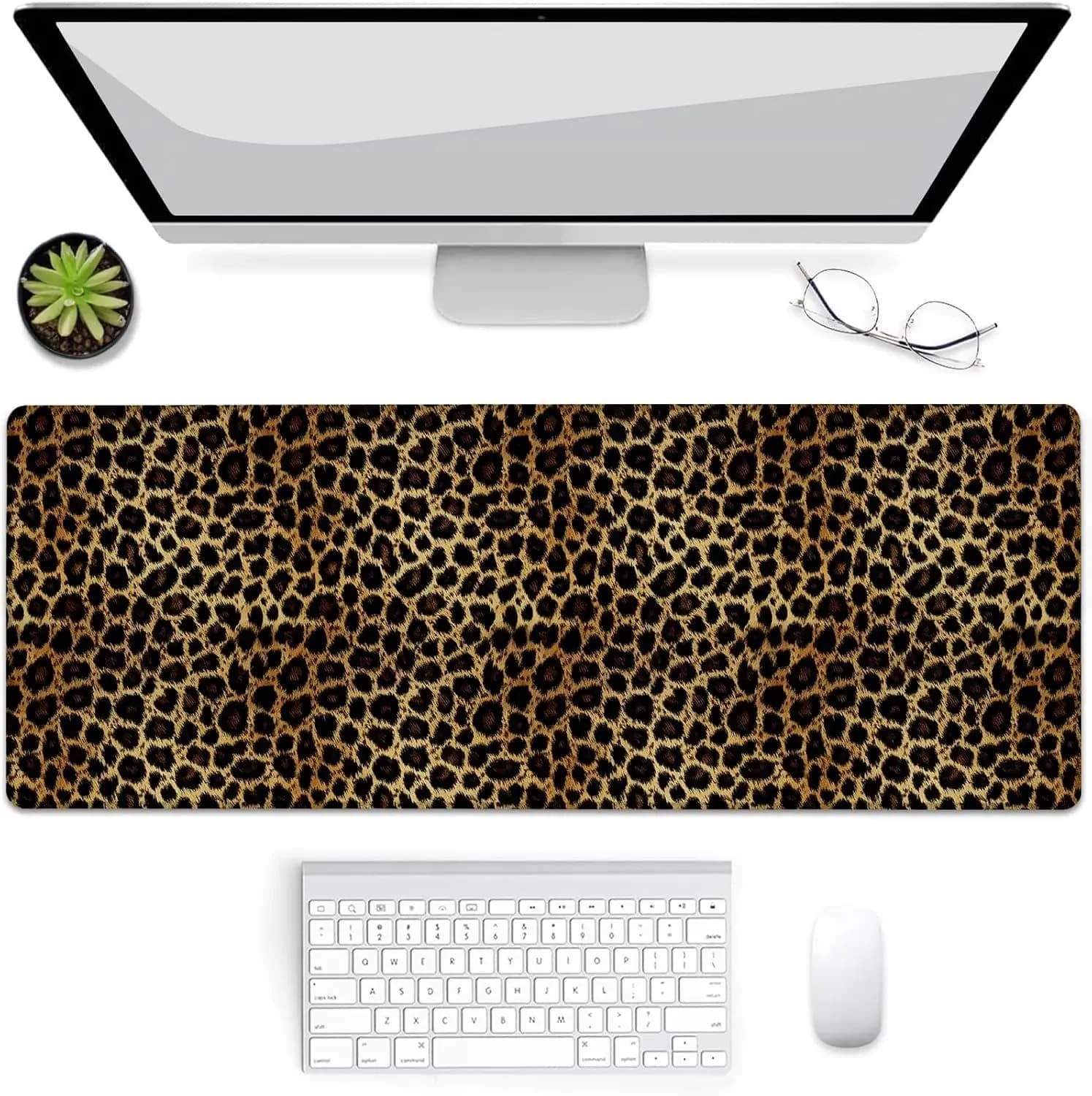 Tappetino per mouse da gaming, tappetino per mouse con stampa leopardata, tappetino da scrivania, tappetini per mouse con base in gomma antiscivolo per computer, laptop, ufficio, scuola, casa