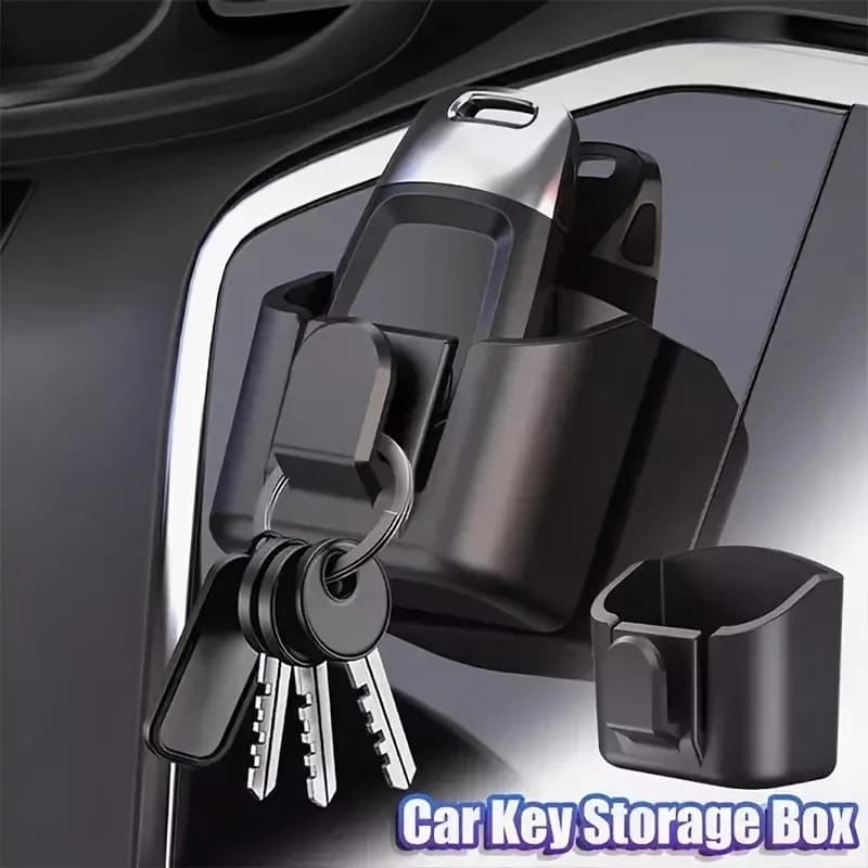 Organizzatore universale per chiavi auto nero, con clip per cruscotto, supporto adesivo, scatola portaoggetti per chiavi, porta carte di credito per veicoli, 1-5 pezzi