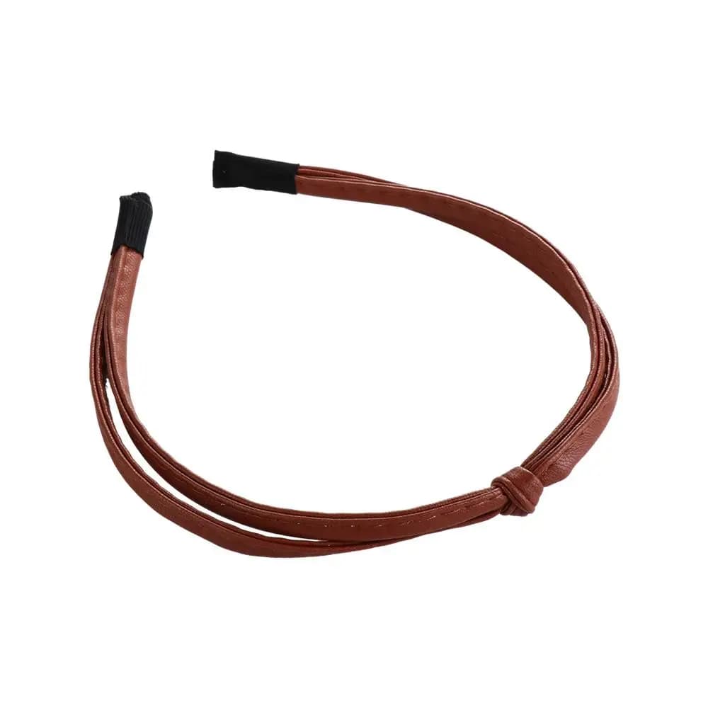 Waisted Hair Clip Women's Hair Band Korean Style Sheath Cover Thin Hair Band Female Hair Accessories PU Leather Band