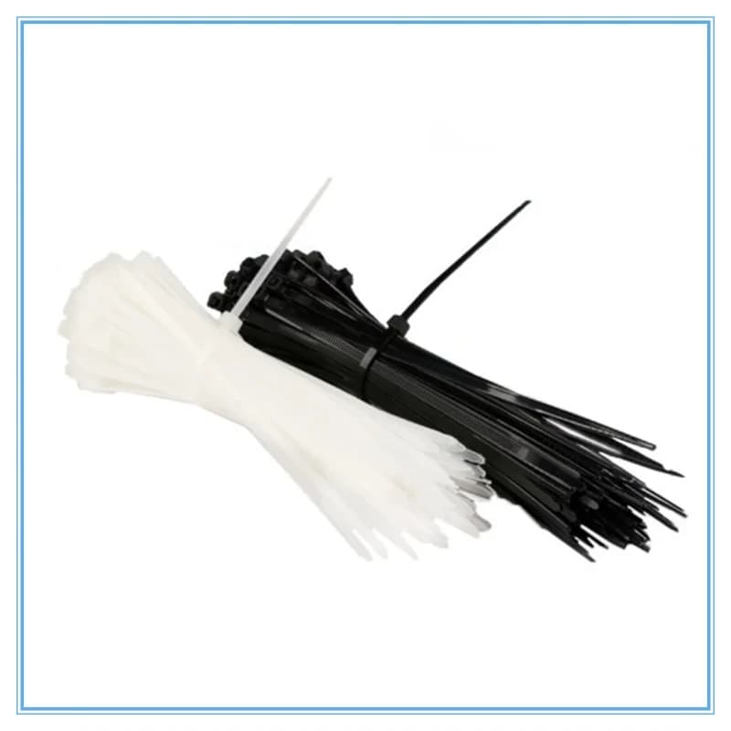 50 PZ 8X200/250/300/350/400/450mm Bianco Nero Latte Cavo Filo Fascette Fascette autobloccanti Fascette in nylon