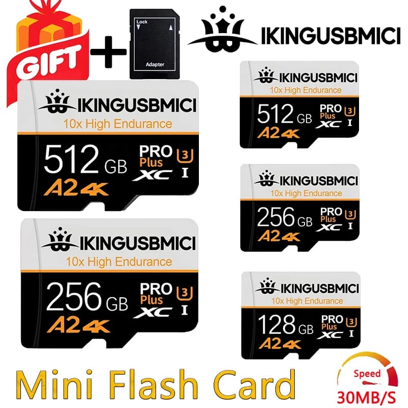 Quick SD Cards 32GB TF Cards 64GB Memory Card 256GB Micro TF SD Card HD Video for Surveillance/CCTV/E-Reader/Speaker/Router