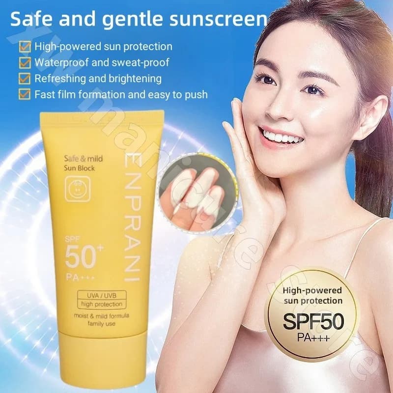 ENPRANI Crema Solare Uomini e Donne Crema Solare Viso Sensibile Delicata Idratante Rinfrescante Non Grasso Schiarente Tono Della Pelle 70ml