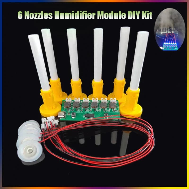 【AD】Humidifier Module DIY Kit Nebulizing Control Board Ultrasonic Nebulizer Mist Driver Circuit Board Type-C Interface 6 Nozzle