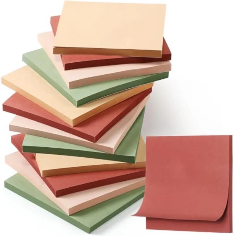 12 Pads Retro Sticky Notes 3''x3'', Self Stick Notes Pads Retro Office Supplies, Vintage Aesthetic School Accessories 50 Sheets