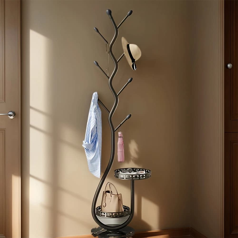 Metal hanger Self-supporting with 2 compartments, shelf space saving, organizer clothes hanger for home and office
