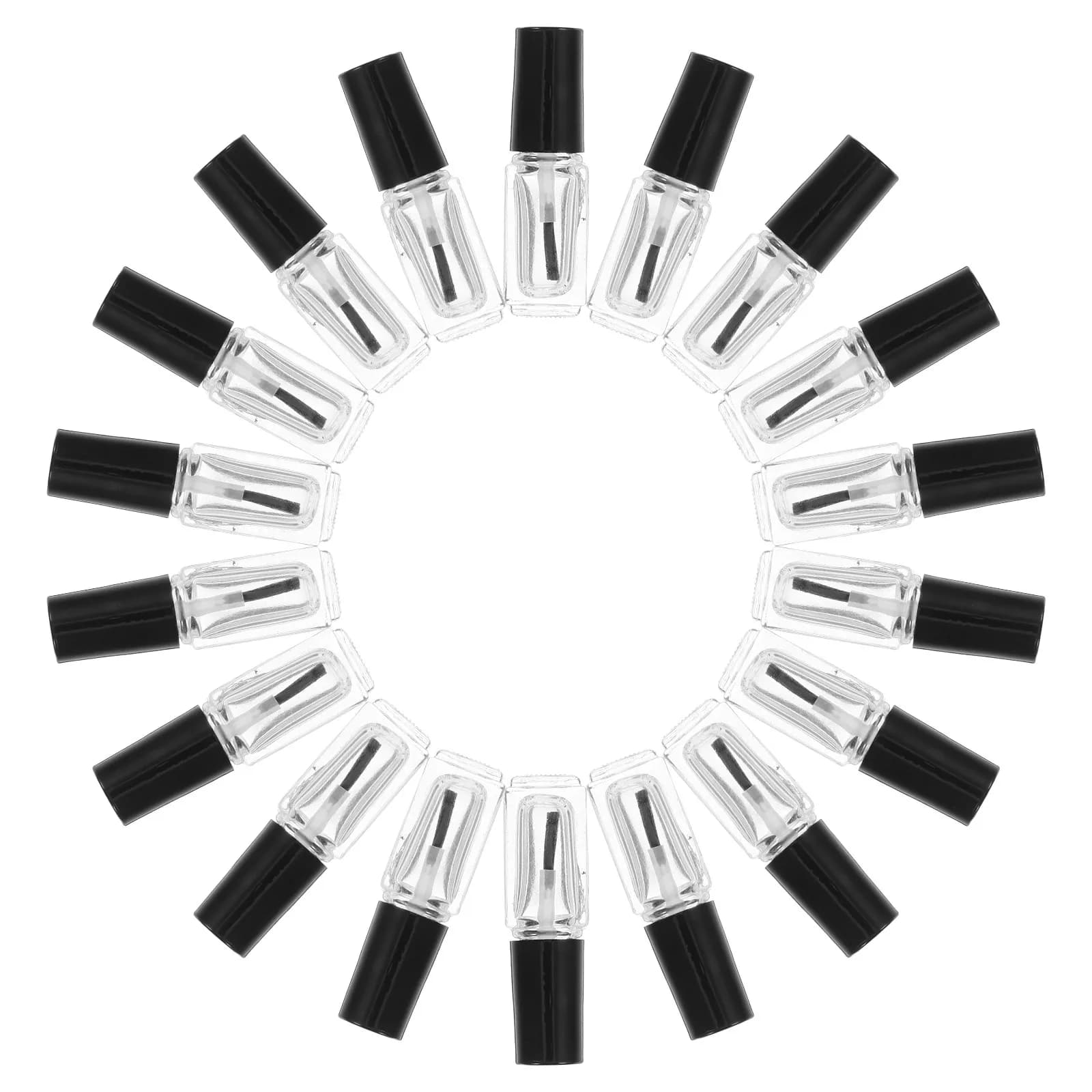 20 flaconi per smalto per unghie, bottiglie piccole portatili ricaricabili in vetro trasparente con pennello per contenitore per smalto gel per unghie