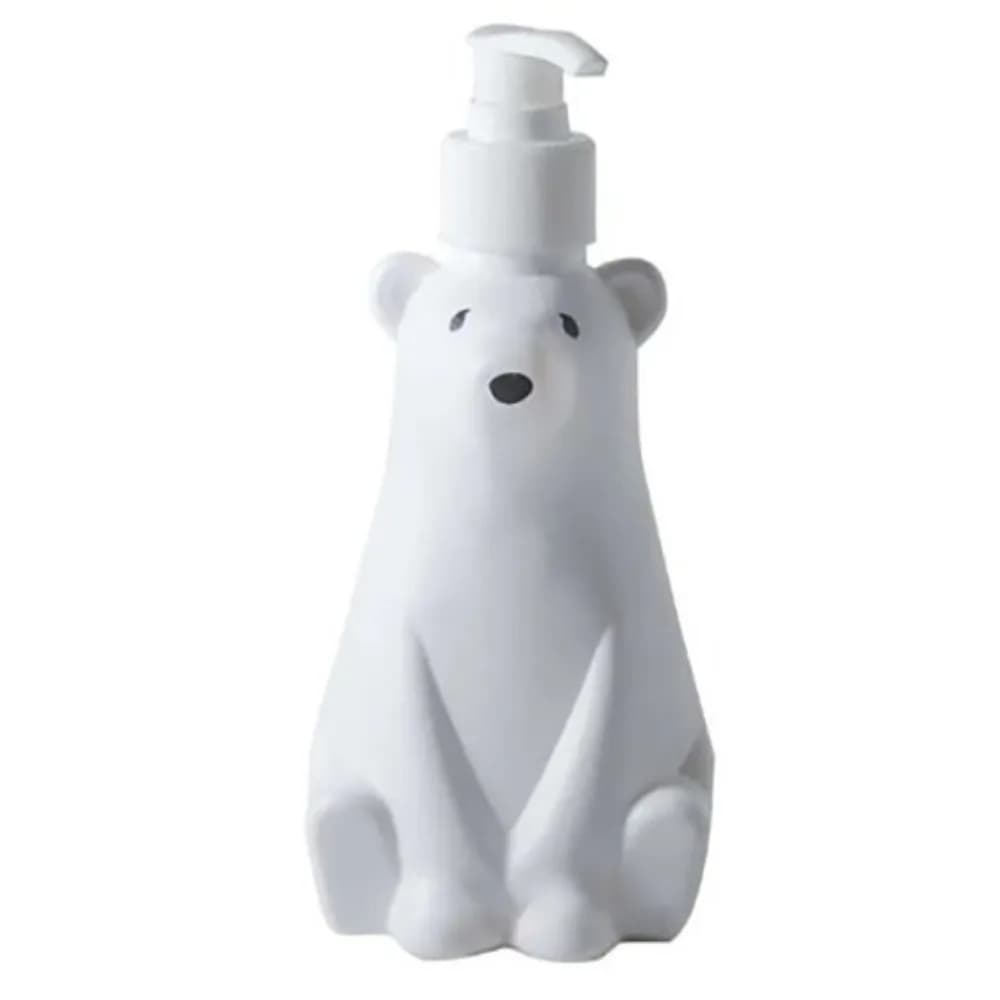 450ml Plastic Cute Bear Shape Soap Dispenser White Decoration Shower Gel Lotion Dispensing Bottle Large Capacity