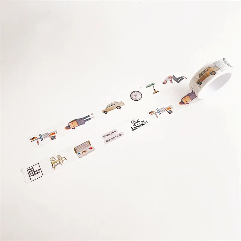 5 Meter Korean Ins Washi Tape Artistic Figure Drawing Bohemian Style Decorative Masking Tape for Planner