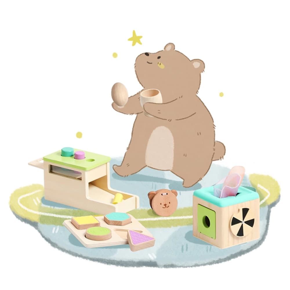 Giocattoli Montessori per bambini Scatola per fazzoletti Puzzle geometrici Senso del giocattolo Stimolare la cognizione Partita per bambini Set di giocattoli educativi per l'apprendimento