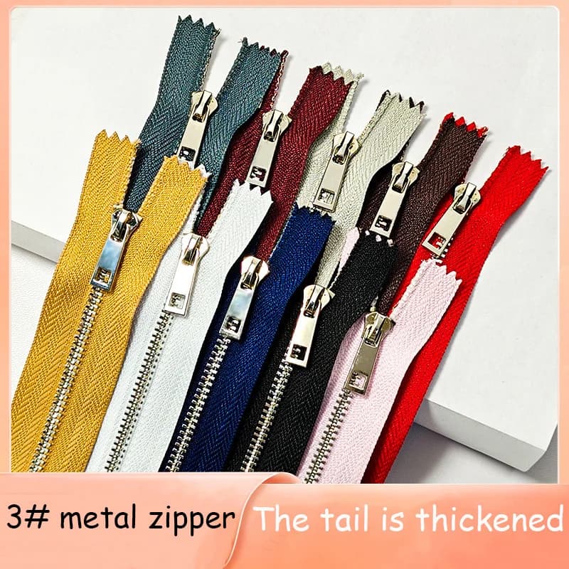 5 pezzi 3 # Cerniere Metalliche Dorate a Chiusura Totale da 15-30cm, Fai-da-Te per Borse e Abbigliamento, Accessori Colorati per Cerniere