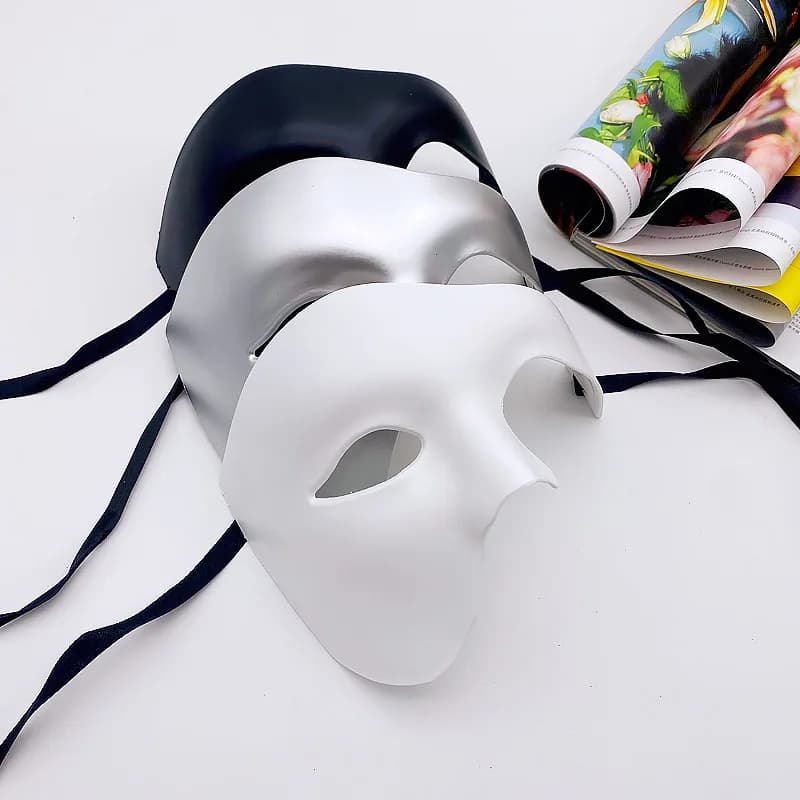 Halloween Masquerade Party Cosplay Steampunk Phantom Plastica Mezza maschera per adulti Carnevale Festival Bar Opera Costume di scena Prop