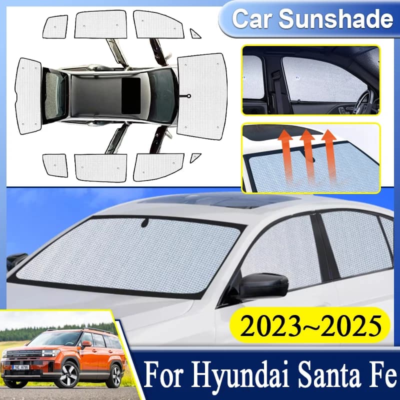 Auto Pieno Anti-Uv Parasole Visiere Per Hyundai Santa Fe 2025 Accessori MX5 2023 2024 Ombrellone Finestra Parabrezza Parasole Copertura