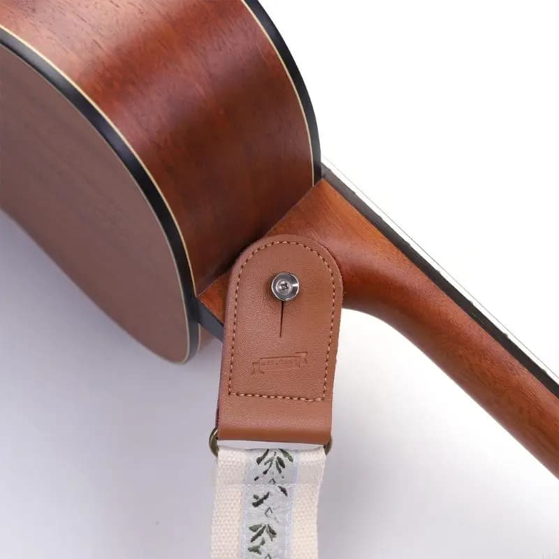 Embroidery Design Polyester Guitar Strap With Picks Tailpin For Musicians