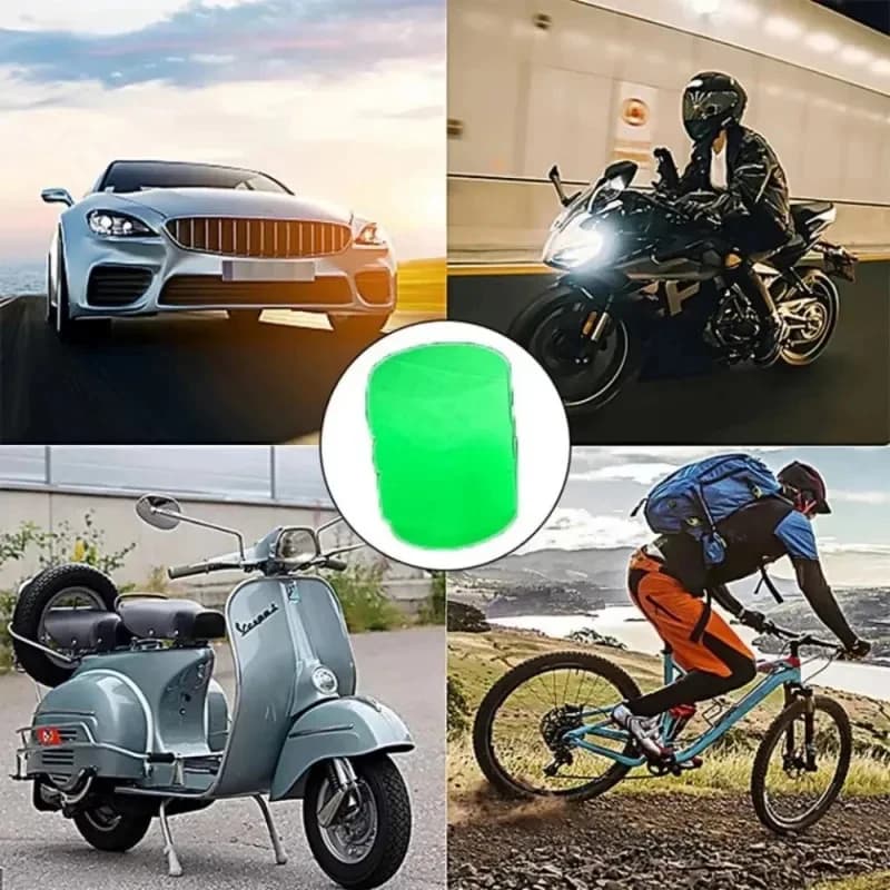 4-16pcs Luminous Car Tire Valve Caps Wheel Tyre Rim Stem Covers Dustproof Waterproof for Auto Motorcycle Bicycle Glow In The