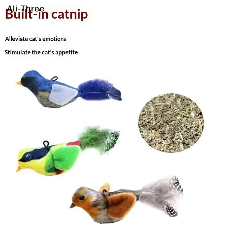 1/2/3 Pezzi Giocattoli per Gatti: Giocattoli a Dondolo per Auto-Intrattenimento e Relax, Bastoncini per Stuzzicare il Gatto, Giocattoli Realistici a Forma di Uccello Resistenti ai Morsi per Gatti