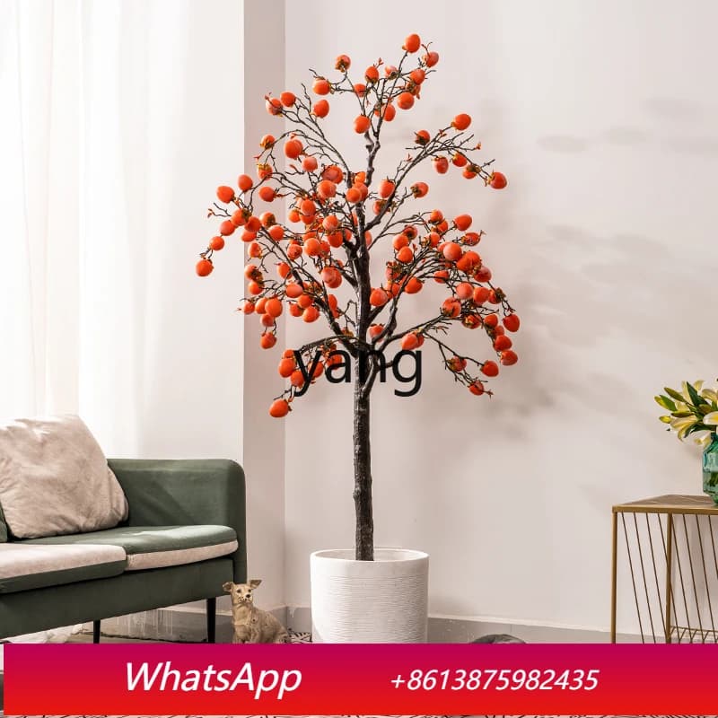 CX Large Artificial Tree of Melograno, Mirtello and Apple, Green Plant in Vase with Fin Flowers