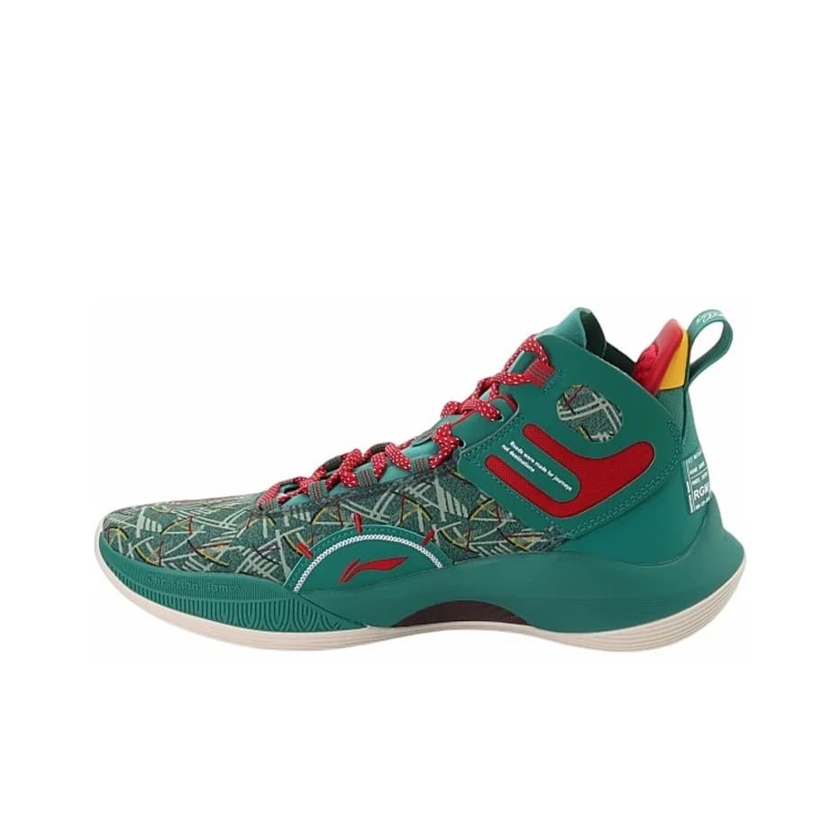 Li Ning CJ 1 Basketball Shoes Men's High Top Cadmium Green ABAR019-16