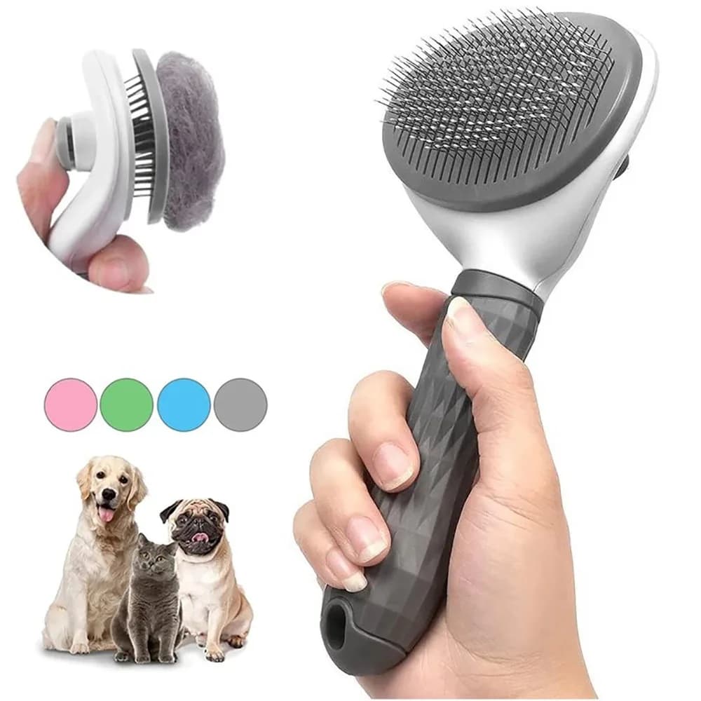 Spazzola per cani Pettine per gatti Spazzola per rimozione peli autopulente per animali domestici Per cani Gatti Cuccioli Gattini Strumenti per toelettatura Pettine per sformare cani
