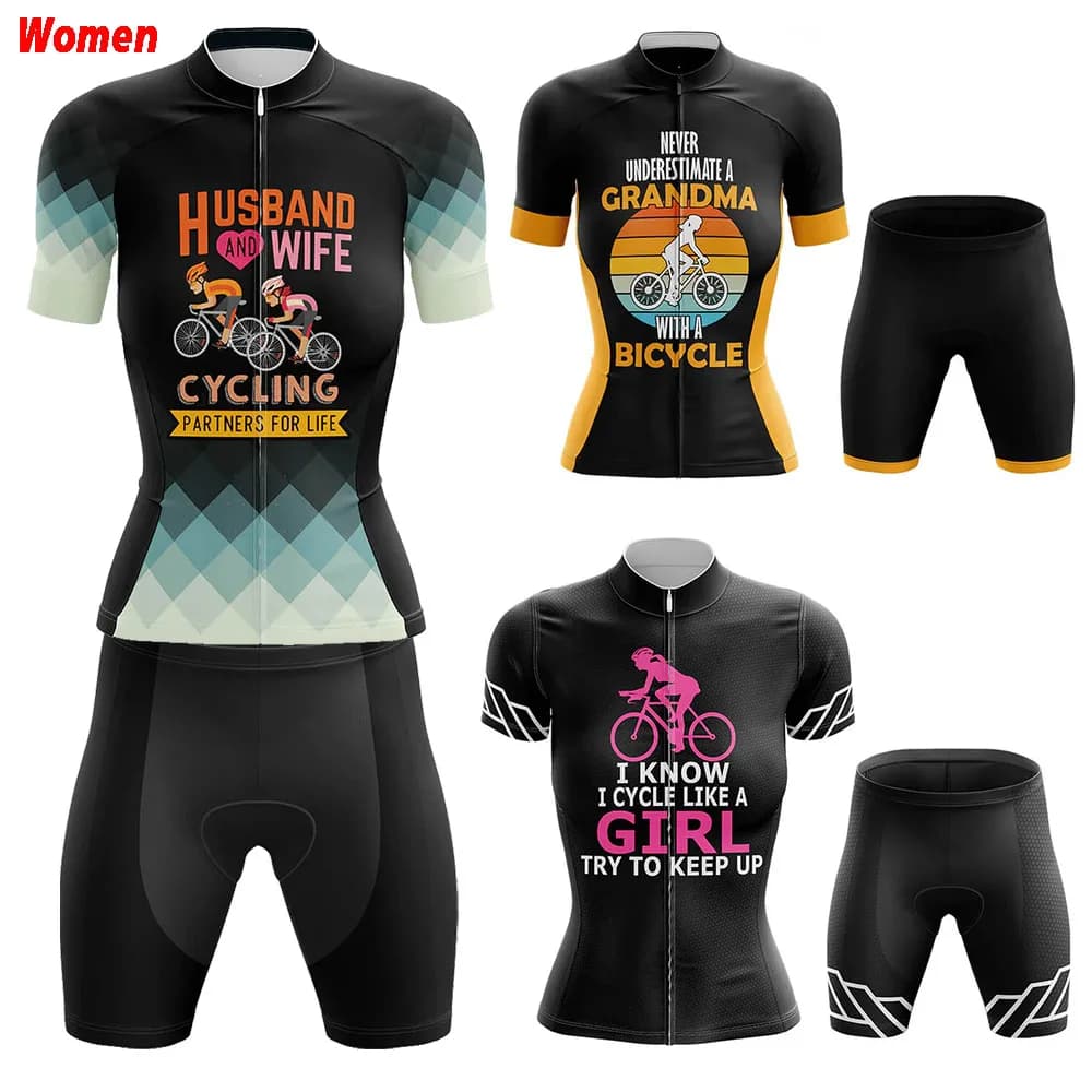 Women's Husband and Wife Cycling Clothing Polyester Uniform Knitwear Women's Bike Shorts Man Mtb Pants Complete Set Bicycle Mountain Sport