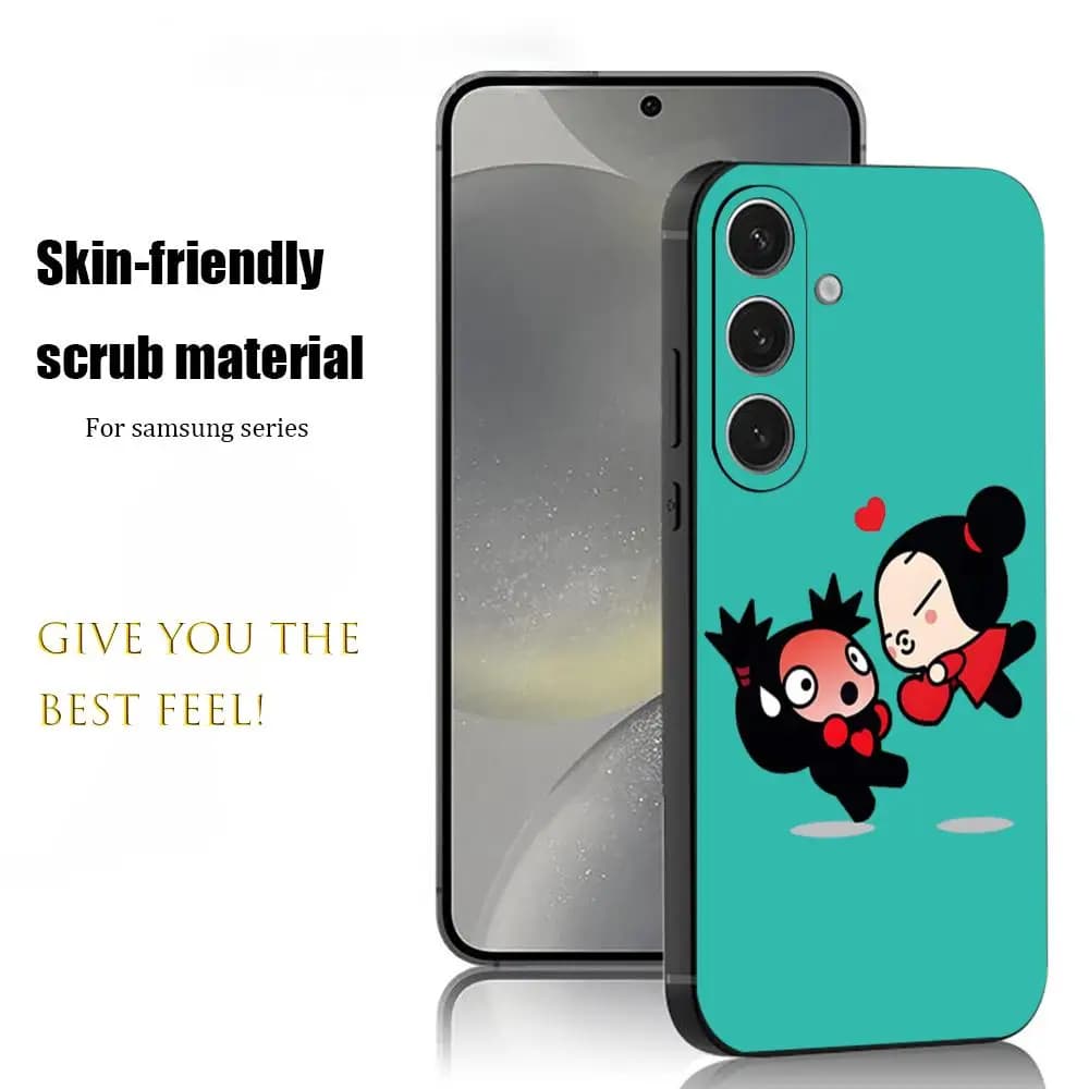 P-PUC-CA Famosa Cover per Telefono con Cartoni Animati per Samsung Galaxy S26 S25 S24 S23 S22 S21 Plus Ultra Note20, Morbida Nera