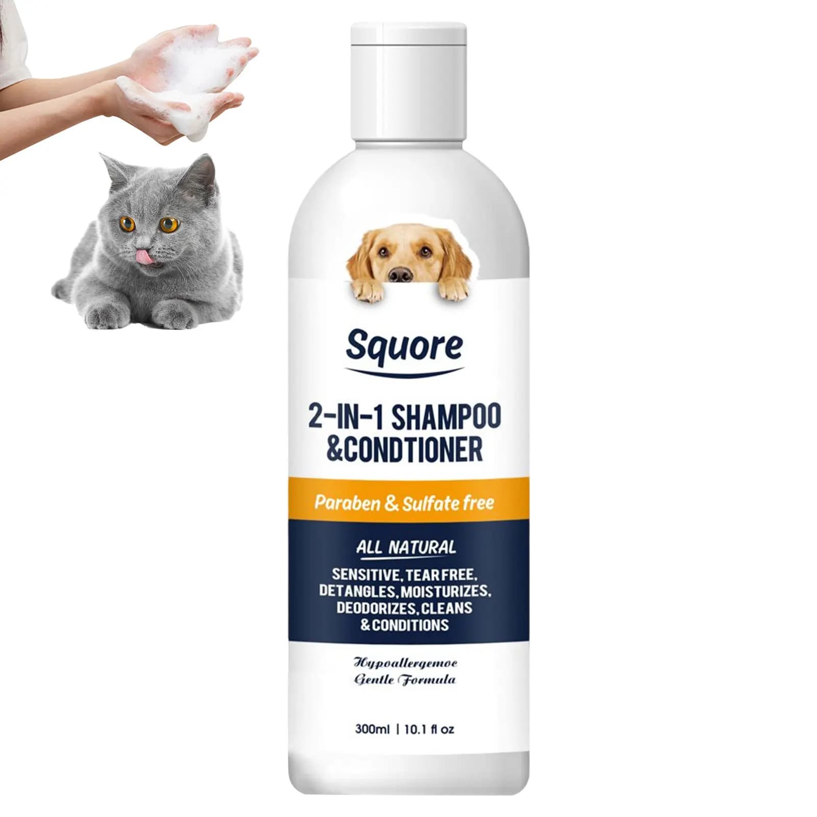 Shampoo per la pulizia degli animali domestici da 300ml Gel doccia per animali domestici balsamo per Shampoo per cani e gatti schiuma per la pulizia degli animali domestici Gel doccia da bagno
