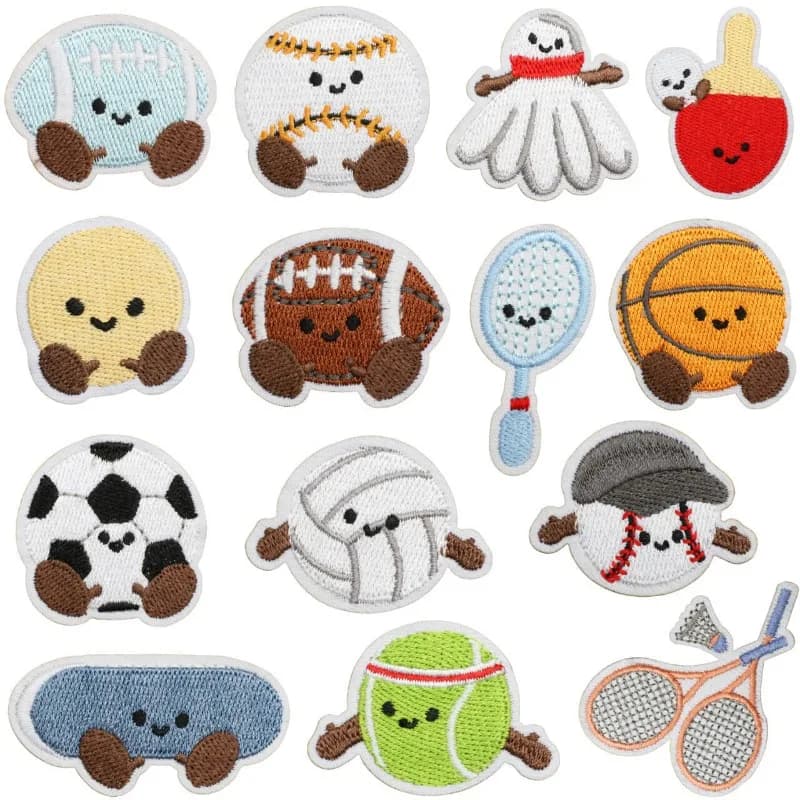 Mini badminton tennis baseball calcio termoadesivo cucire ricamo distintivo toppe maglietta fai da te cappello zaino abbigliamento appliques adesivo