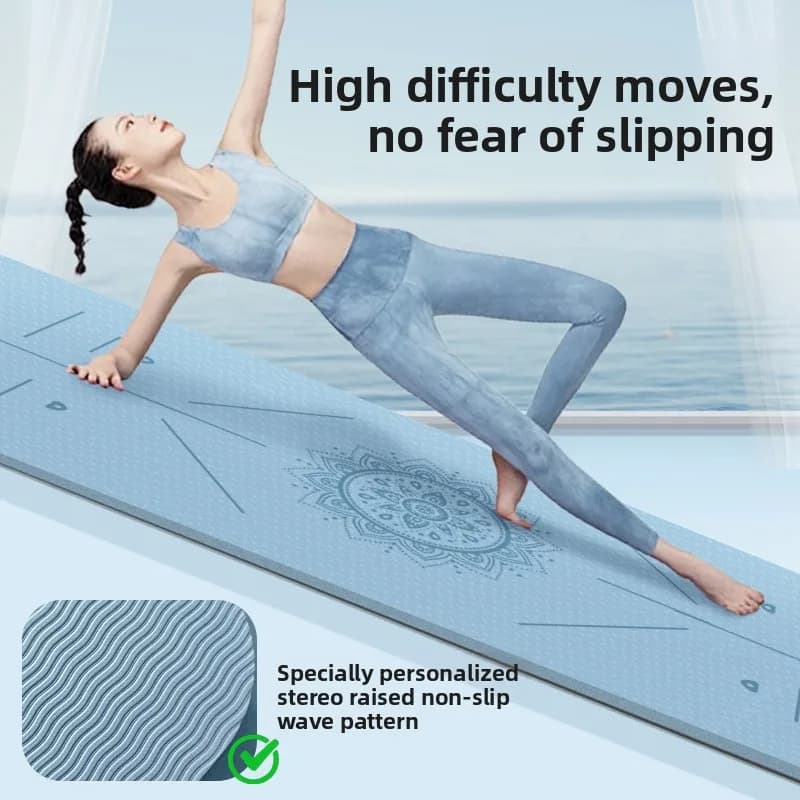 TPE Yoga Mat Non Slip Thickened Oversized Mens Fitness Custom Soundproof Jump Rope Mat Wholesale Gym Mat Exercise Mat Yoga