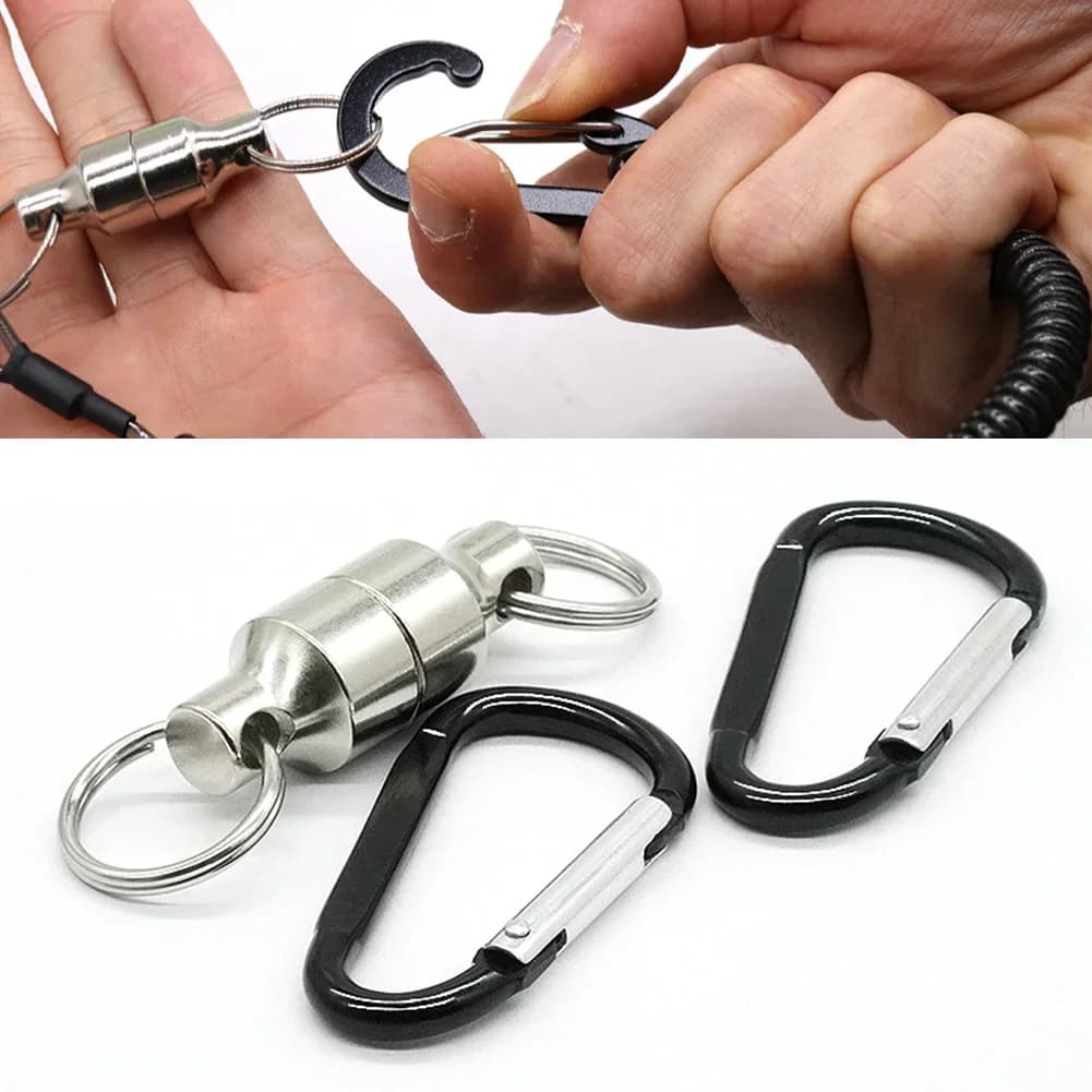 Lixada Clip da pesca Supporto magnetico per rilascio rete Keeper Clip magnetica Supporto per connettore per guadino Clip magnetica da pesca