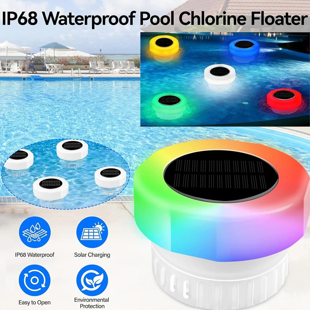 Chlorine Tablets Distributor for Pool Solar Floating Chlorine Dispensing Chlorine Floating Chlorine Bath