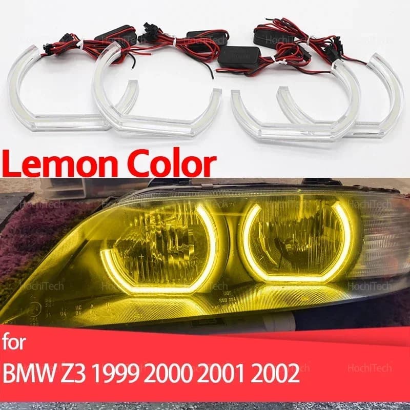 Per BMW Z3 1999 2000 2001 2002 Accessori Luce diurna DRL Angel Eyes LED CSL Style Kit anello faro giallo limone